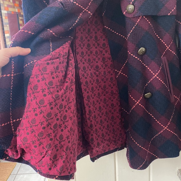 Gorgeous Free People woolen plaid pea coat - Picture 8 of 8